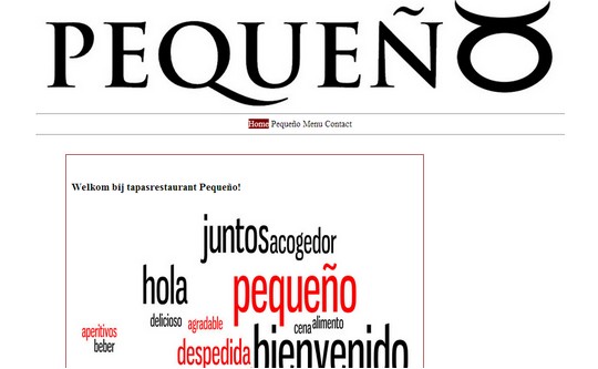 De website van tapasrestaurant Pequeño