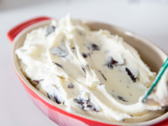 Homemade Stracciatella Ice Cream Dish