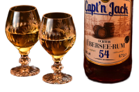 Rum goes well with stracciatella ice cream dish