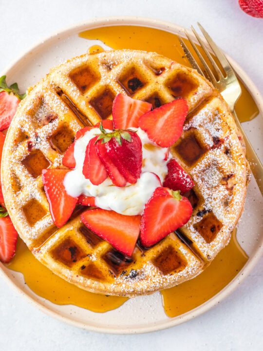 sweet strawberry waffles